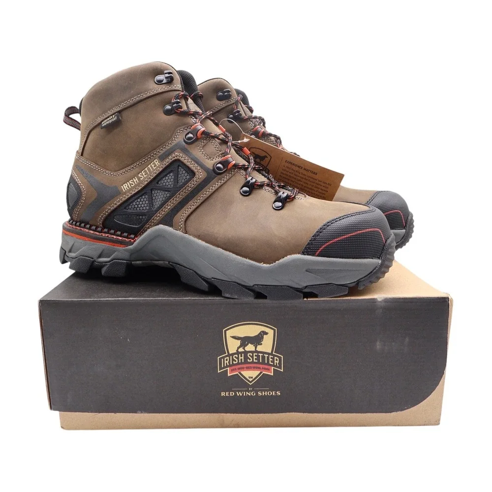 Irish Setter Boots Mens 12 D Crosby Leather Waterproof Safety Toe 83628 NIB